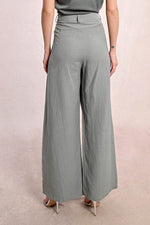 Load image into Gallery viewer, Pleated Wide Leg Pant in Sage Green
