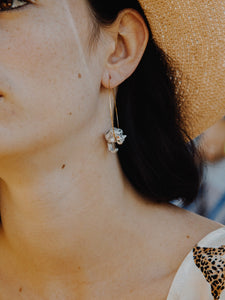 Suspended Tabby Cat Hoop Earrings