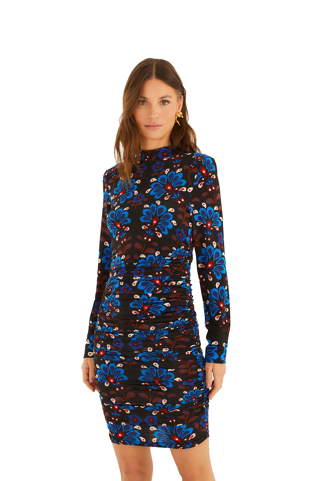 Latina Scarf Jersey Mini Dress in Black