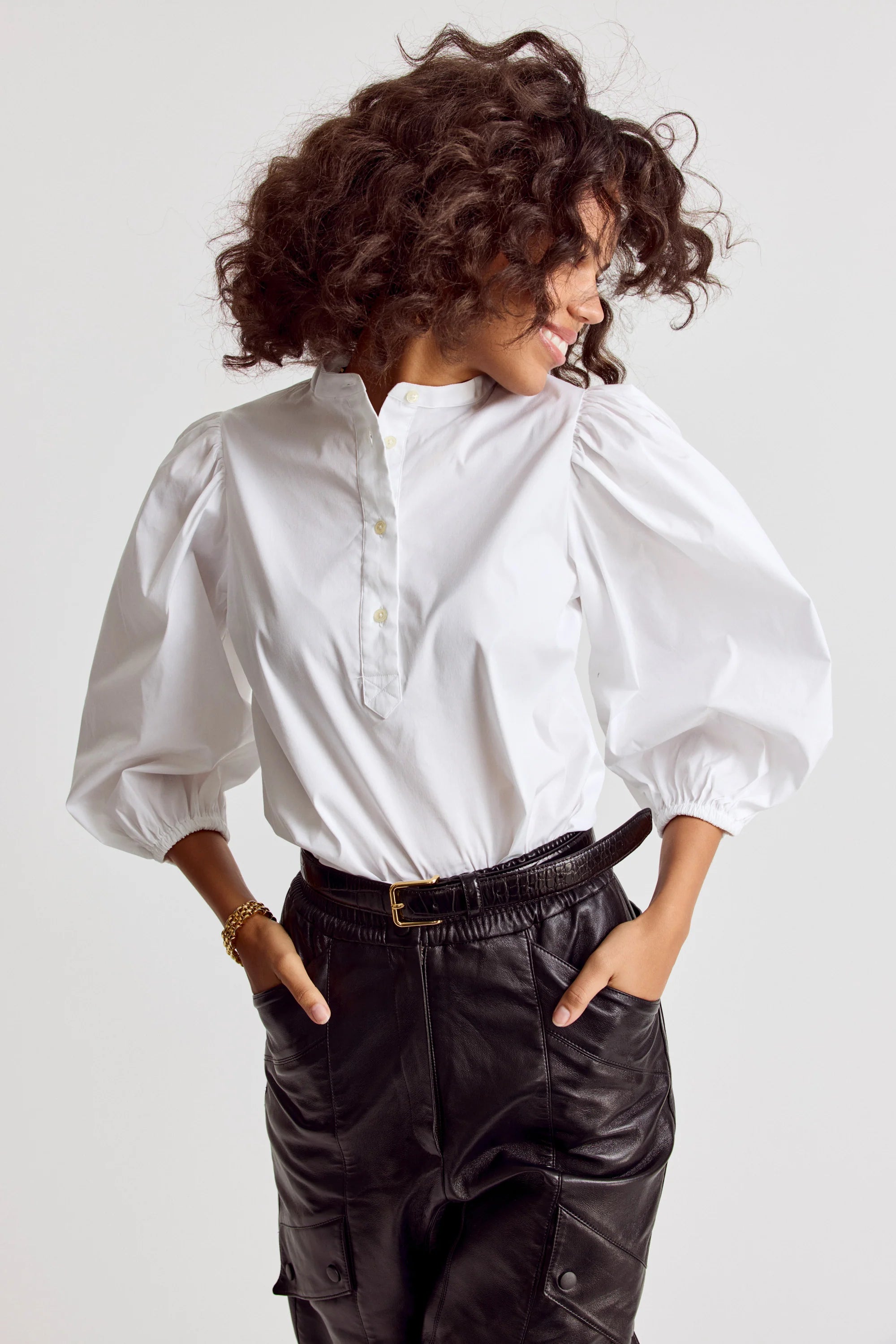 The Balloon Sleeve Shirt in White