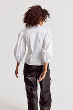 Load image into Gallery viewer, The Balloon Sleeve Shirt in White
