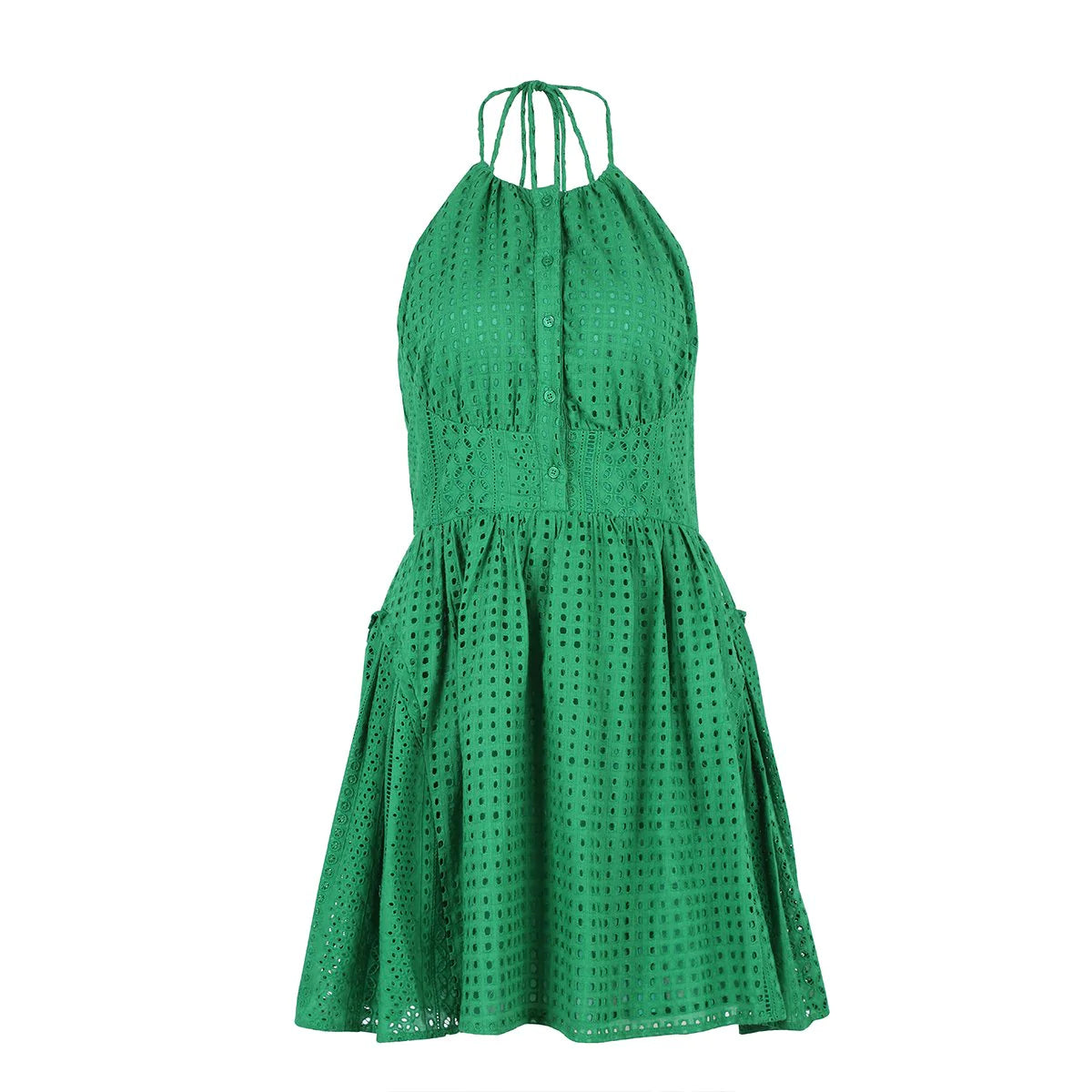 The Ashby Dress in Kelly Green Eyelet