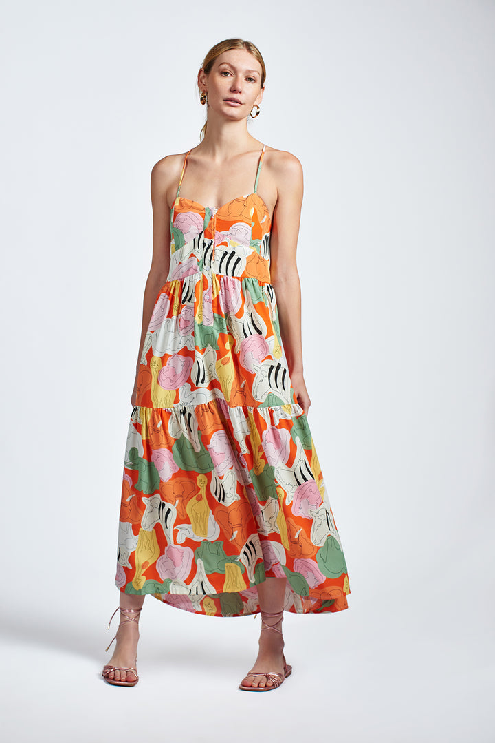 The Leora Dress in Bright Animal