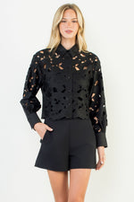 Load image into Gallery viewer, Eyelet Shirt in Black
