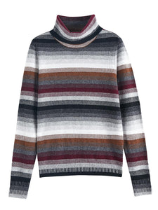 Carina Turtleneck Sweater in Pinot Combo