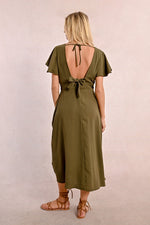 Load image into Gallery viewer, Twist Front Maxi Dress in Khaki
