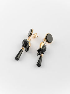 Toucan Pendant Earrings in Black