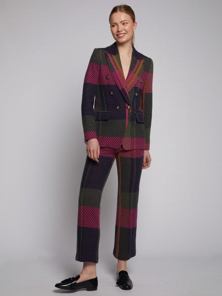 Carole Trouser in Knit Check Plaid