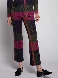 Carole Trouser in Knit Check Plaid