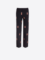 Load image into Gallery viewer, Martina Embroidered Trouser in Punto Roma Black
