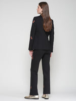 Load image into Gallery viewer, Martina Embroidered Trouser in Punto Roma Black

