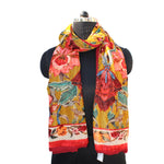 Load image into Gallery viewer, Enchanted Garden Velvet Scarf in Mustard
