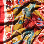Load image into Gallery viewer, Enchanted Garden Velvet Scarf in Mustard
