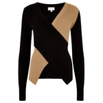 Load image into Gallery viewer, Ribbed Wrap Sweater in Black Combo
