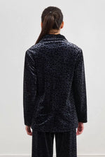 Load image into Gallery viewer, Velvet Leopard Blazer in Dark Grey
