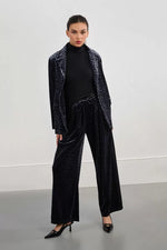 Load image into Gallery viewer, Velvet Leopard Blazer in Dark Grey
