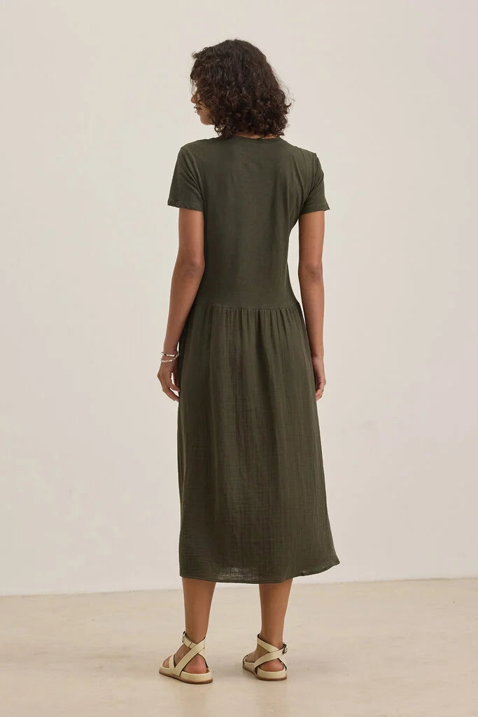 Itza Drop Waist Dress in Hedge