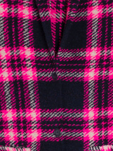 Claudia Plaid Coat in Navy/Pink – Mint Julep