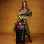 Load image into Gallery viewer, Voyager Travel Bag in Glossy Deep Burgundy
