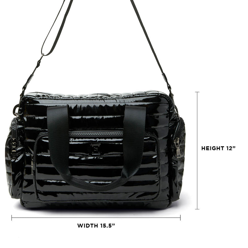 Voyager Travel Bag in Patent Black