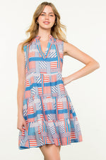 Load image into Gallery viewer, Sleeveless Dress in Red Mixed Stripe
