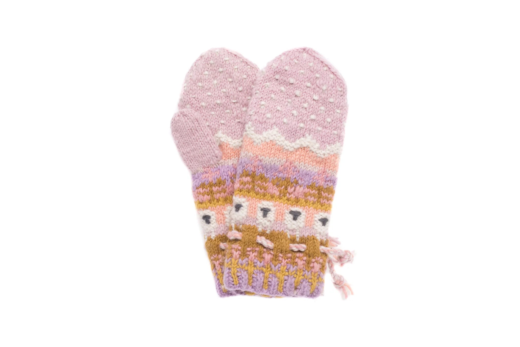 Suffolk Sheep Mittens in Mauve