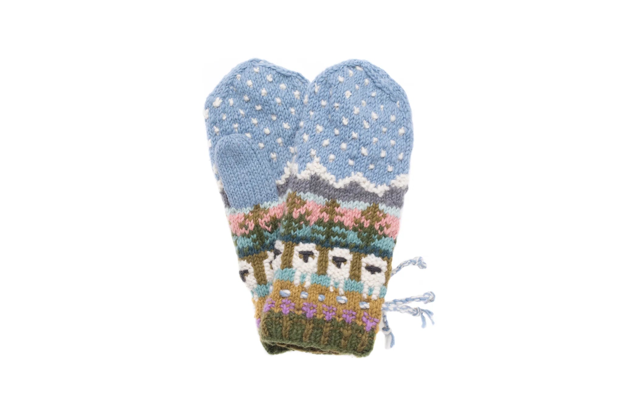Suffolk Sheep Mittens in Blue