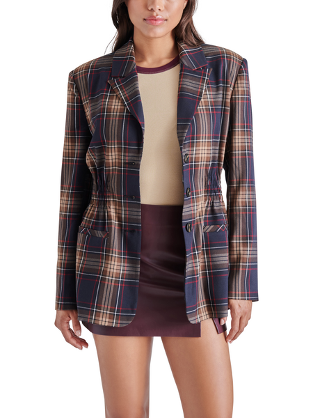 Frida Plaid Jacket in Navy Plaid