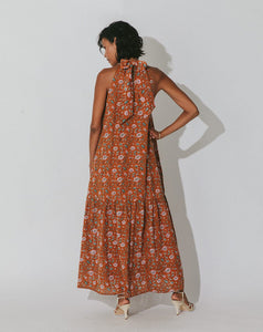 Wilder Ankle Dress in Terracotta Floral