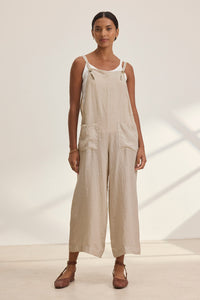 Isabel Tie Strap Jumpsuit in Bark