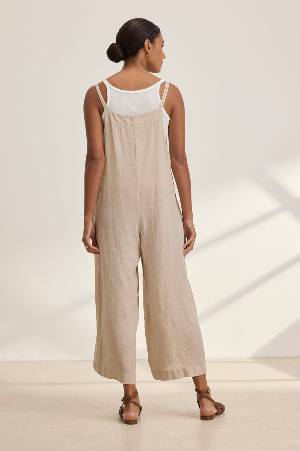 Isabel Tie Strap Jumpsuit in Bark