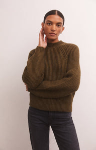 Desmond Pullover Sweater in Dark Olive