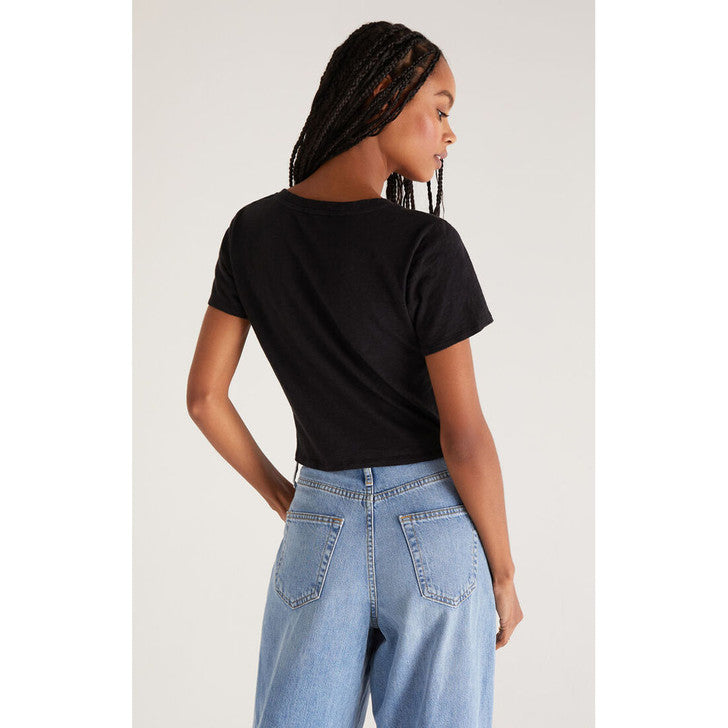 Twist of Fate Slub Top in Black