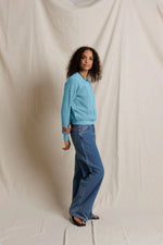 Load image into Gallery viewer, Ziggy Reverse Fleece Crew Neck Sweatshirt in Milky Blue
