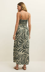 Load image into Gallery viewer, Bayside Tova Palm Maxi Dress in Tea Leaf
