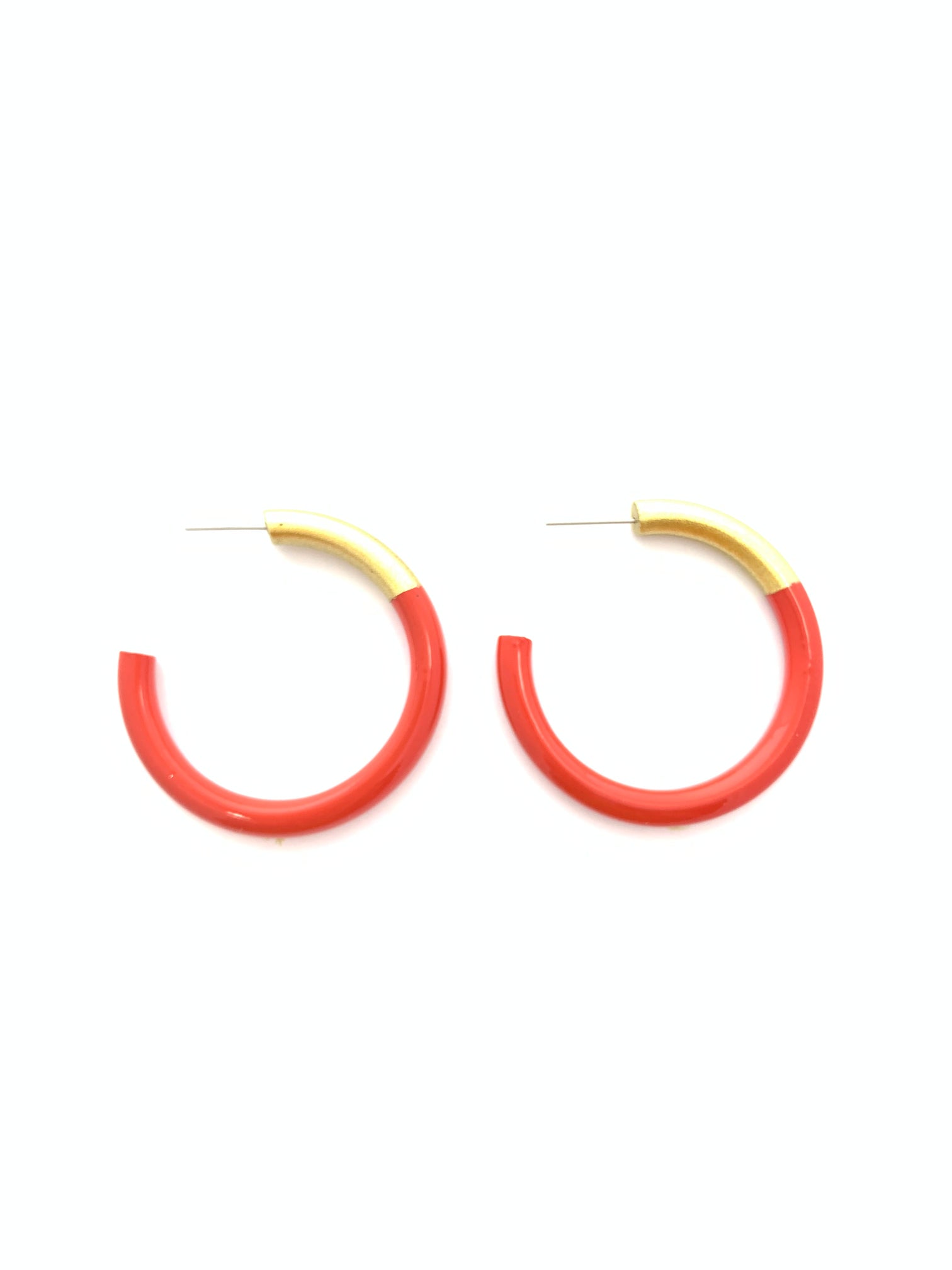 Liz Medium Hoops in Tomato Red