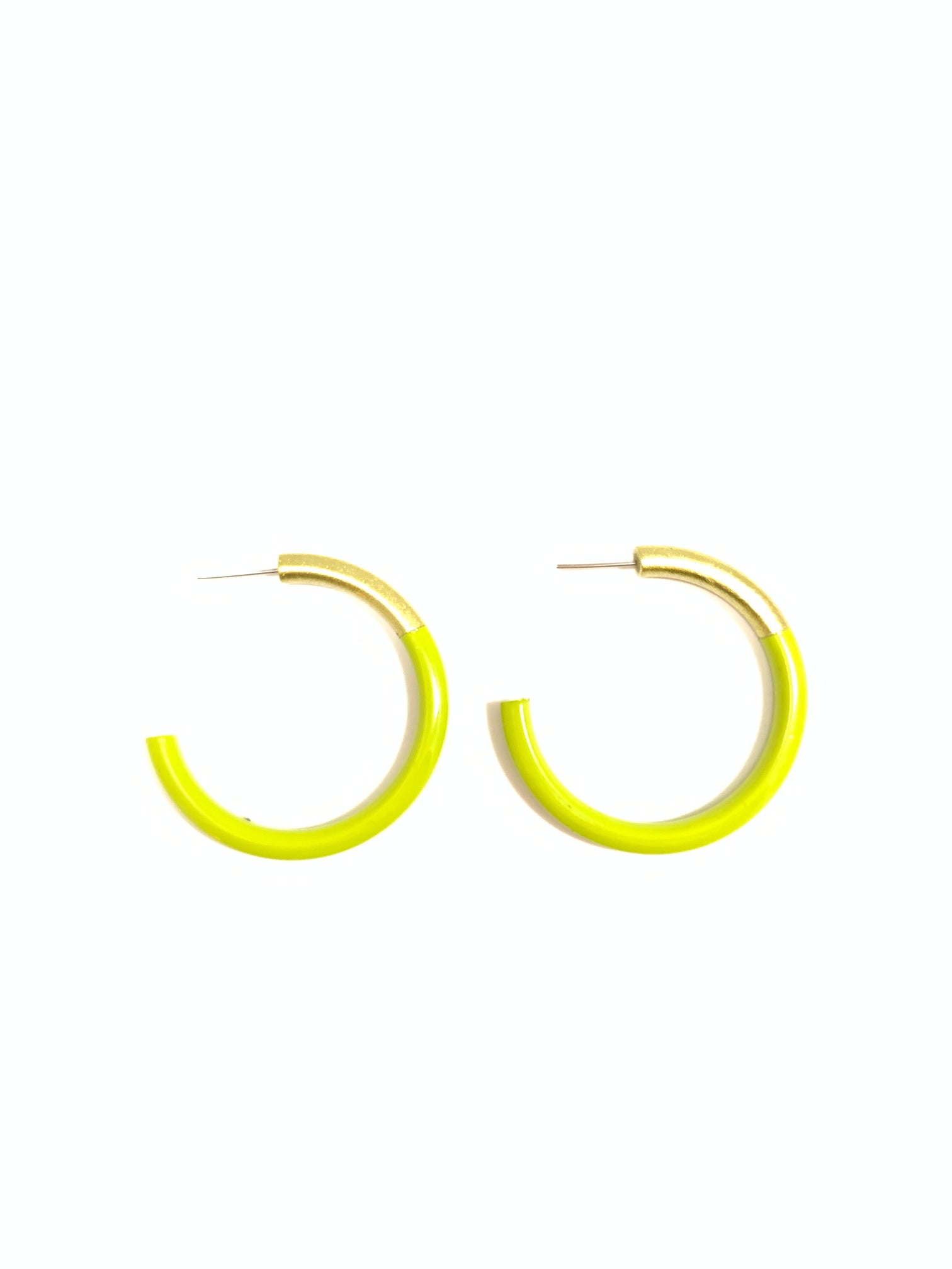 Liz Medium Hoops in Lime