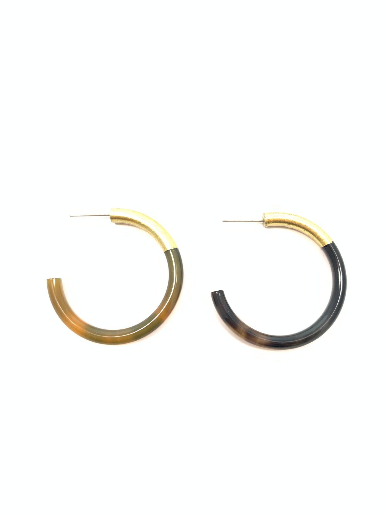 Liz Medium Hoops in Dark Natural