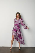 Load image into Gallery viewer, Nina Wrap Dress in Fuchsia
