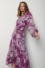 Load image into Gallery viewer, Nina Wrap Dress in Fuchsia

