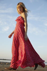 Heart Maxi Dress in Red