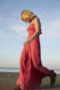 Heart Maxi Dress in Red