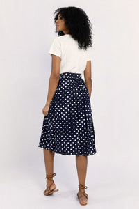 Polka Dot Skirt in Navy