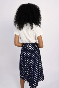 Polka Dot Skirt in Navy
