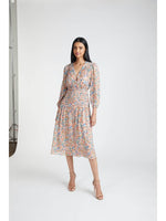 Load image into Gallery viewer, Aurora Dress in Peach/Green Multi
