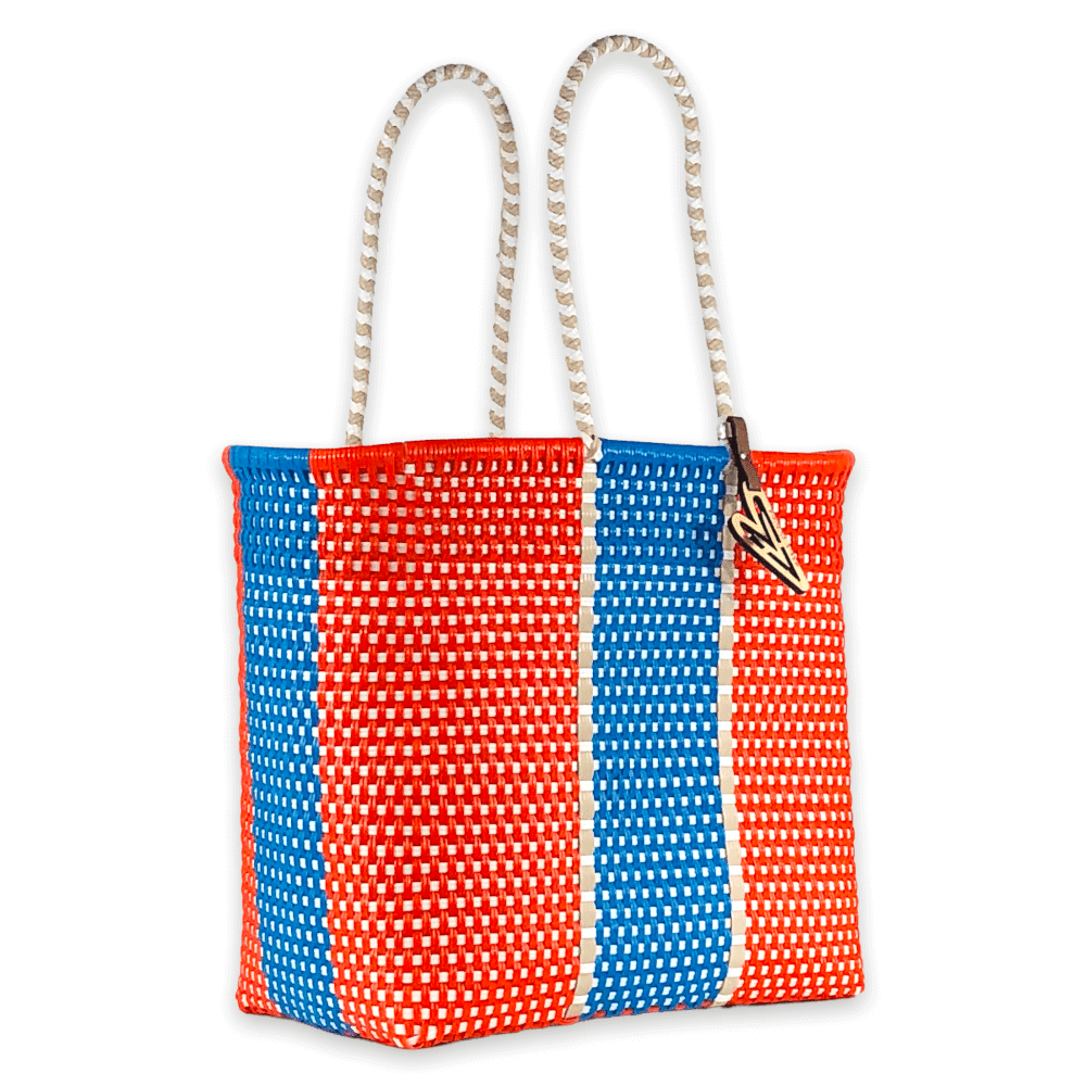 TT Shoulder Tote in Orange/Blue/White