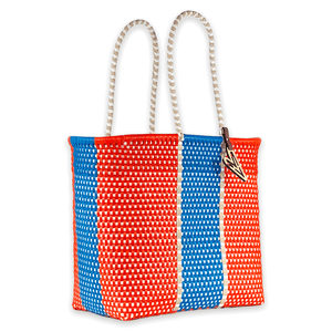 TT Shoulder Tote in Orange/Blue/White