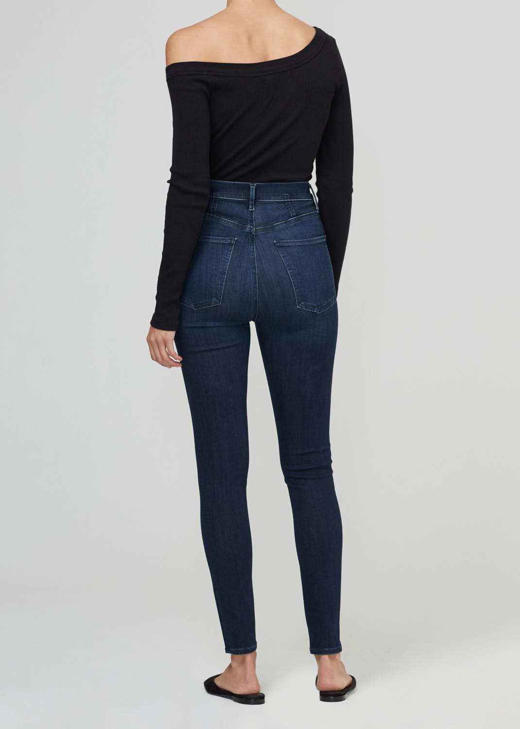 Chrissy LONG High Rise Skinny Jean in De Nimes