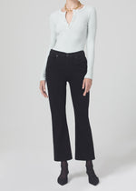 Load image into Gallery viewer, Isola Mid Rise Crop in Plush Black
