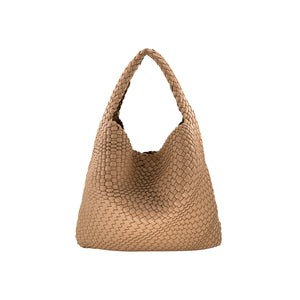 Woven Hobo Bag in Taupe